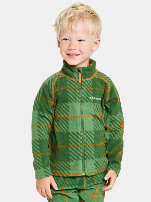 Didriksons Monte Printed Kids' Full-Zip Termos>Barn Fleecetröjor & Mellanlager | Tröjor & T-Shirts