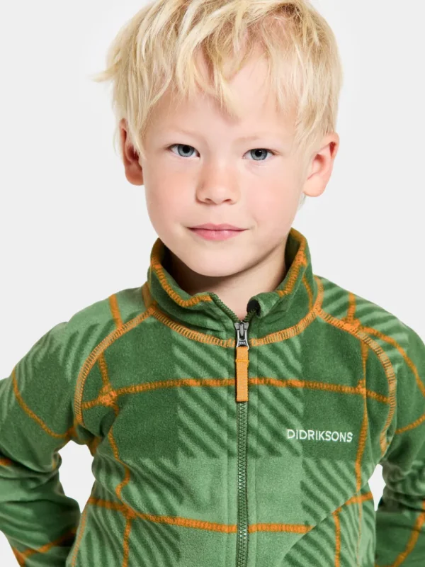 Didriksons Monte Printed Kids' Full-Zip Termos>Barn Fleecetröjor & Mellanlager | Tröjor & T-Shirts